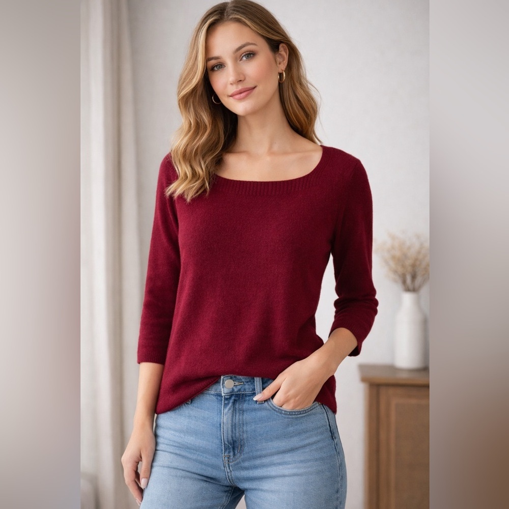 J. JILL | Cashmere Rich Burgundy Women's Sweater